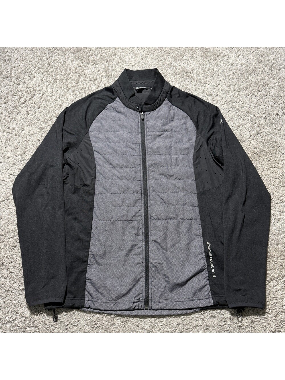 Abacus Sportswear Count On It Quilted Golf Jacket Performance Mens Medium Black